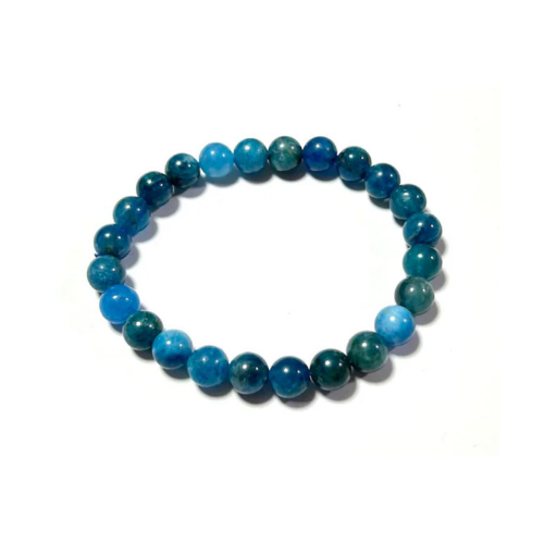 Blue Stone Elastic And Brown Bracelet