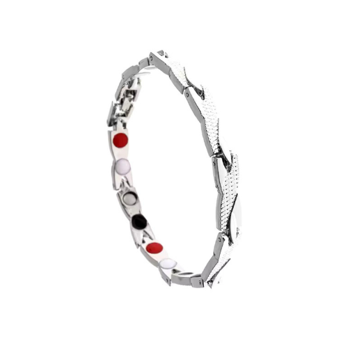 Silver Bracelet Red Black