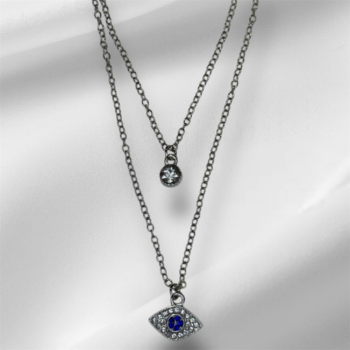 Silver Necklace Blue Eye