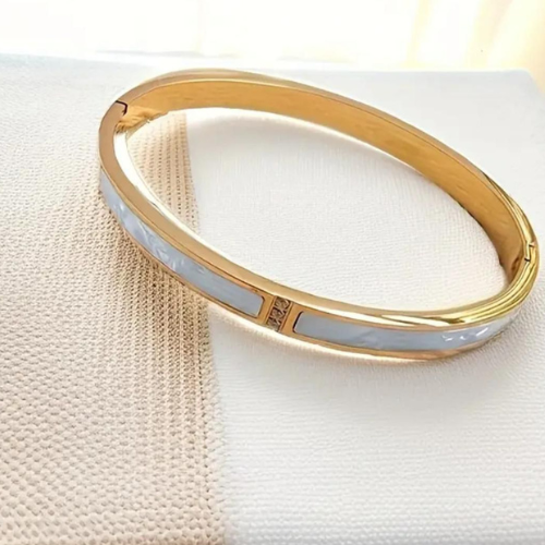 Golden Bracelet White Stripe