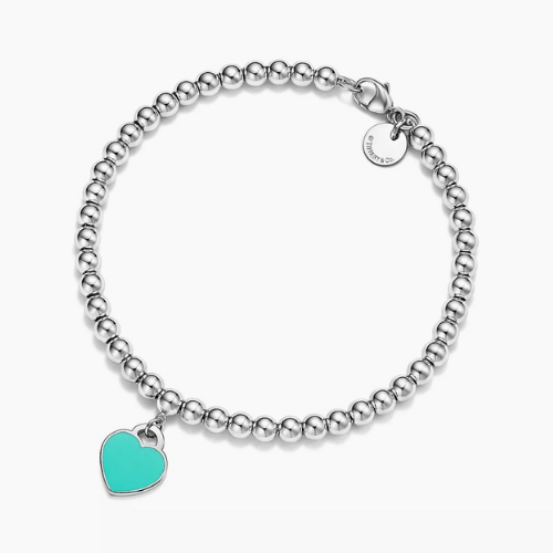 Silver Tiffany Blue Heart Inspiration Bracelet