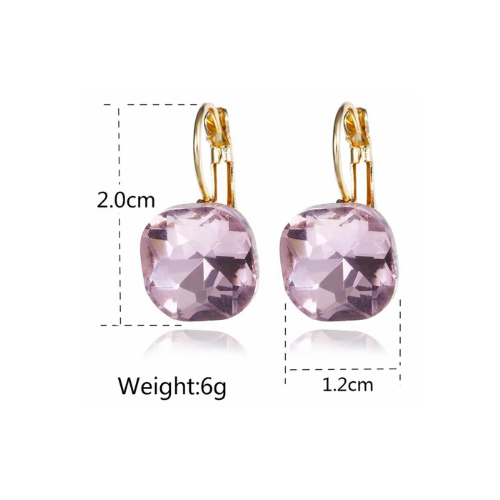 Earrings Light Purple Crystal