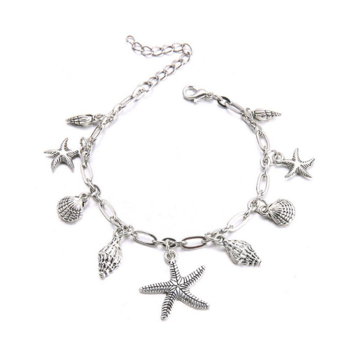 Silver Shell Starfish Bracelet