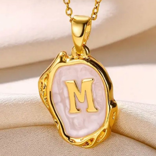 Necklace Gold Letter M