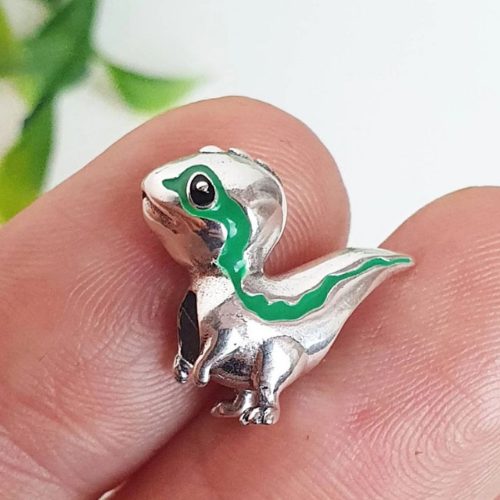 Charm Silver Dinosaur