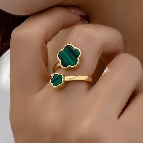 Clover Ring Gold And Green