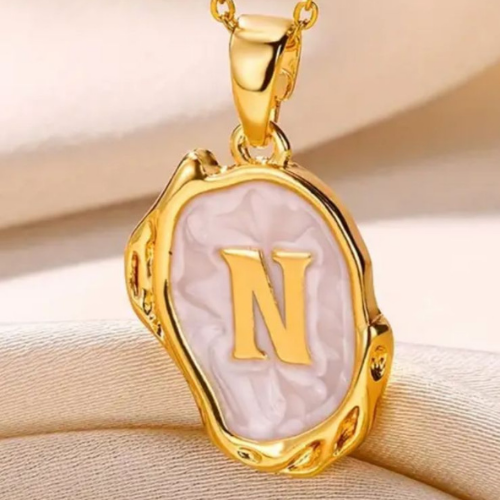 Necklace Gold Letter N