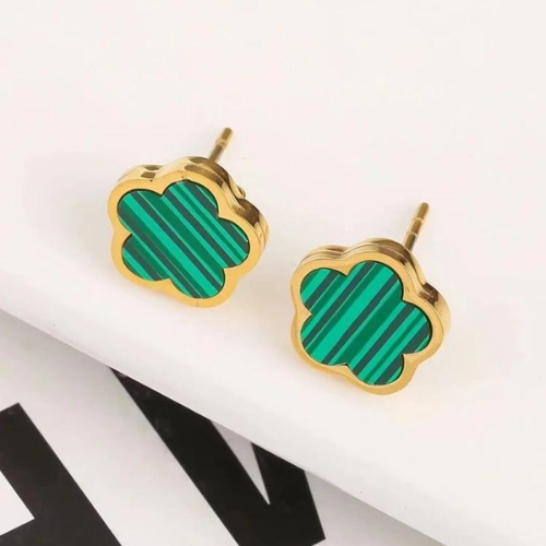 Clover Earrings Gold And Green