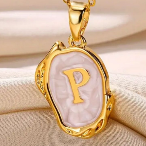 Necklace Gold Letter P