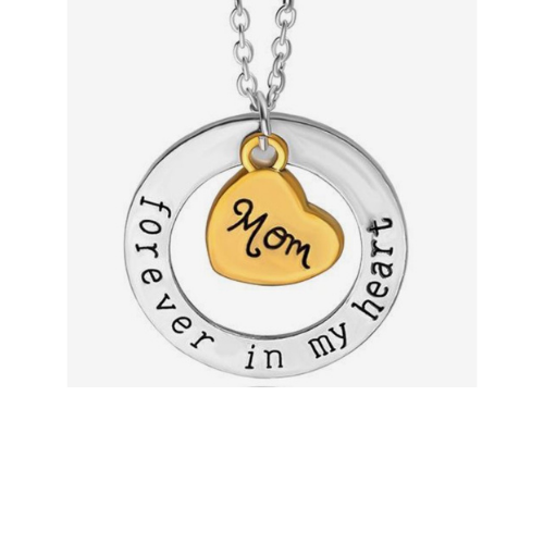 Silver “Mom, Forever In My Heart” Necklace