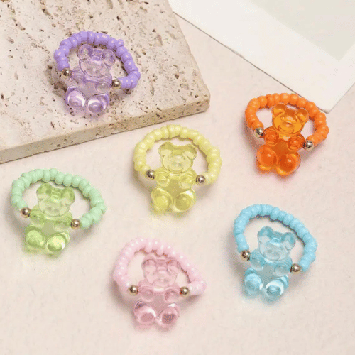 HARIBO All Colors Fresh And Lovely Bear Rings Elastic Adjustable