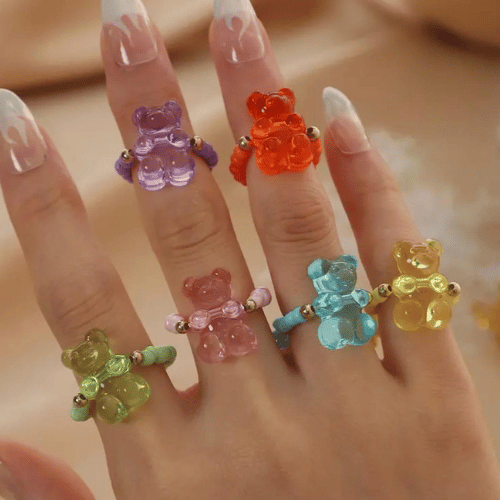 HARIBO All Colors Fresh And Lovely Bear Rings Elastic Adjustable