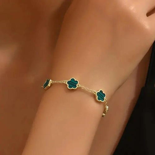 Clover Gold And Green Bracelet