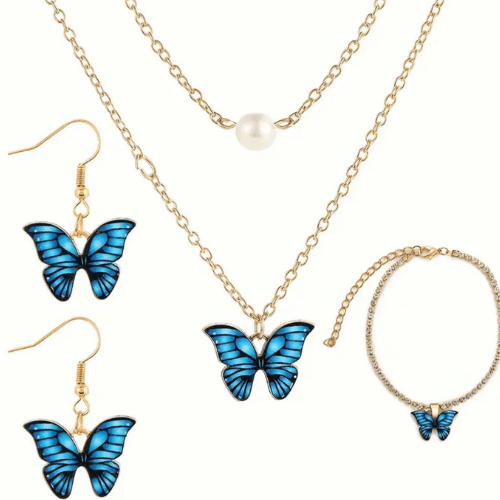 Conjunto Borboleta Azul