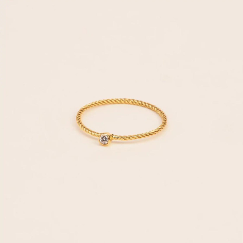 Golden All Twisted Ring Crystal