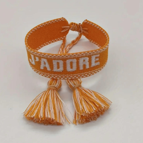 Bracciale J'ADORE Fatto a Mano Regolabile Colore Arancione