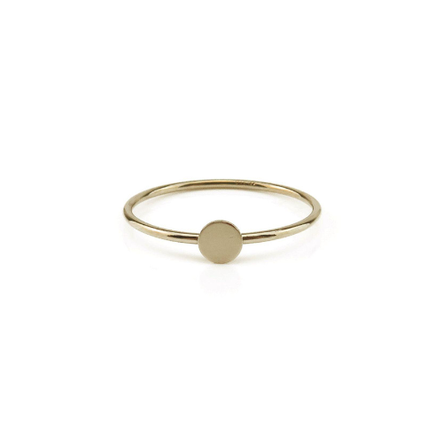 Golden Ring With Round Plaque