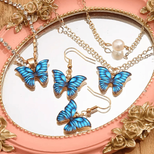 Conjunto Borboleta Azul