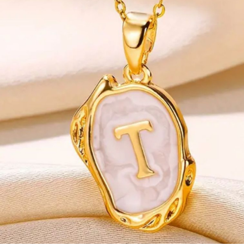 Necklace Gold Letter T