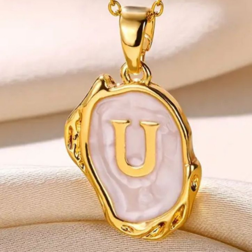 Necklace Gold Letter U