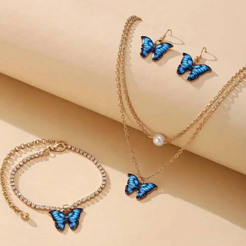 Conjunto Borboleta Azul