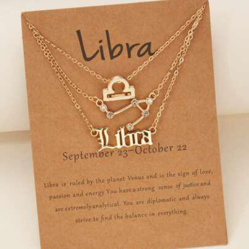 Libra Necklace Sign Golden