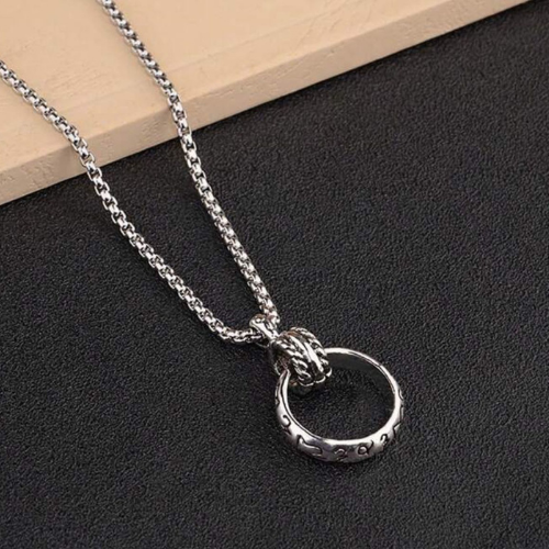 Silver Necklace With Ring