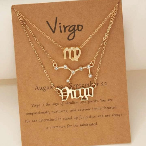 Virgo Necklace Sign Golden