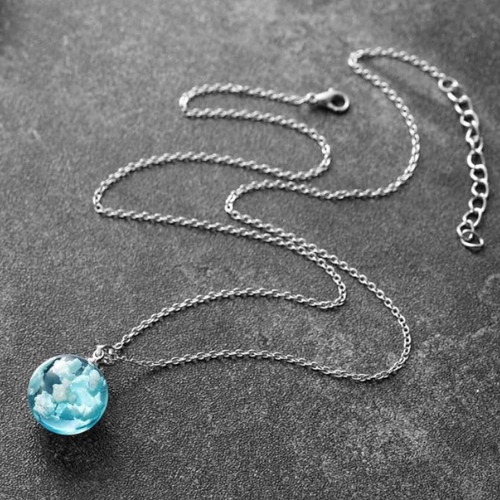 Necklace Sky Blue Sphere