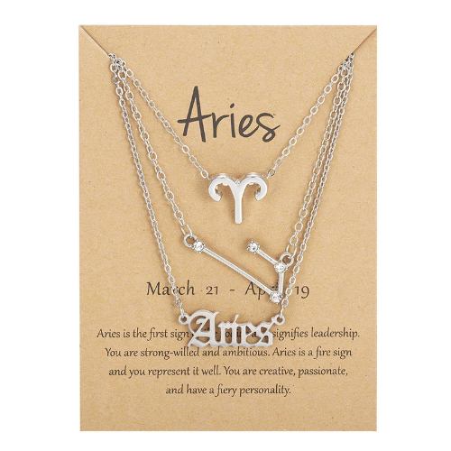 Aries Necklace Sign Silver