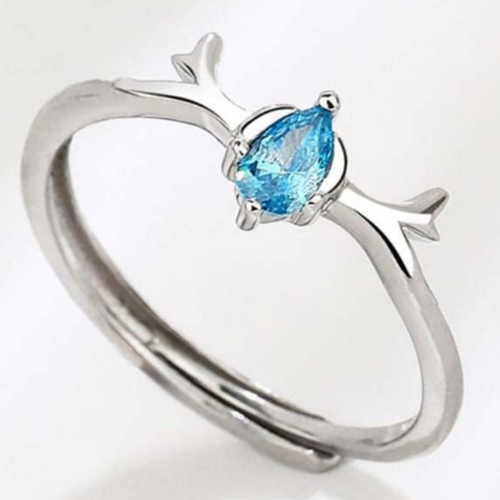 Silver Ring Blue Crystal