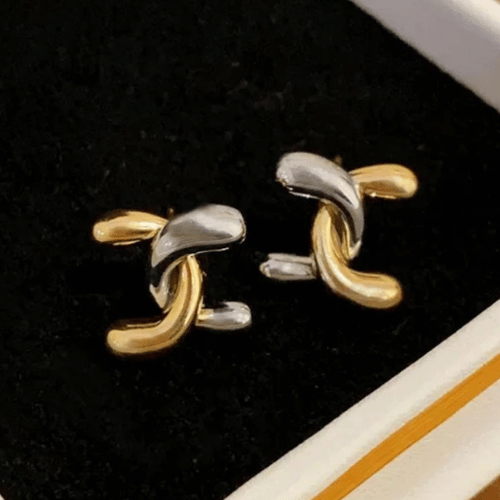 Ispirazione Chanel Orecchini Argento e Oro