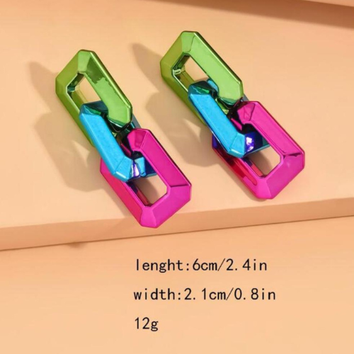 Earrings Green/Blue/Pink