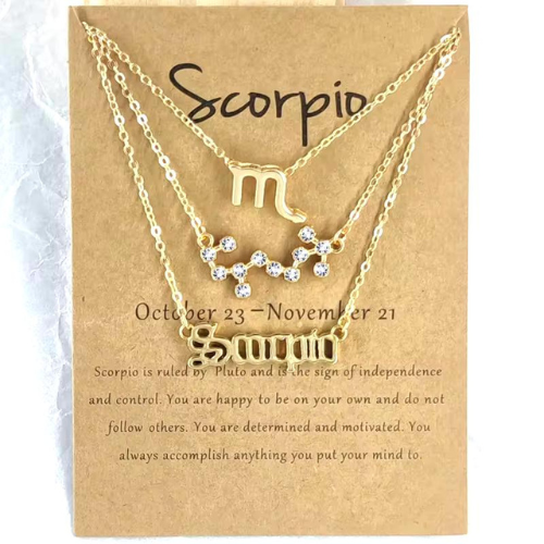 Scorpio Necklace Sign Golden