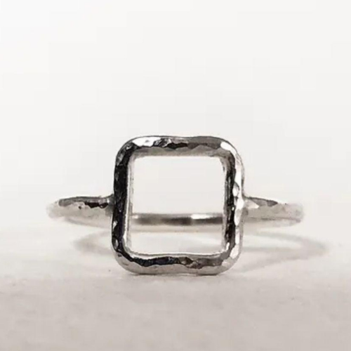 Silver Ring With Square