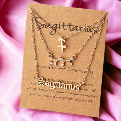 Sagittarius Necklace Sign Golden