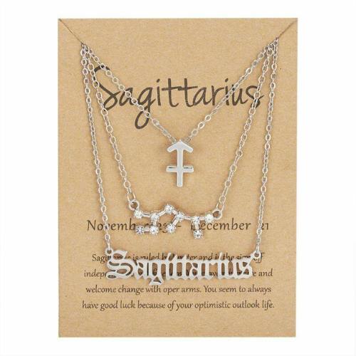 Sagittarius Necklace Sign Silver