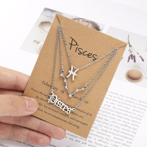 Pisces Necklace Sign Silver