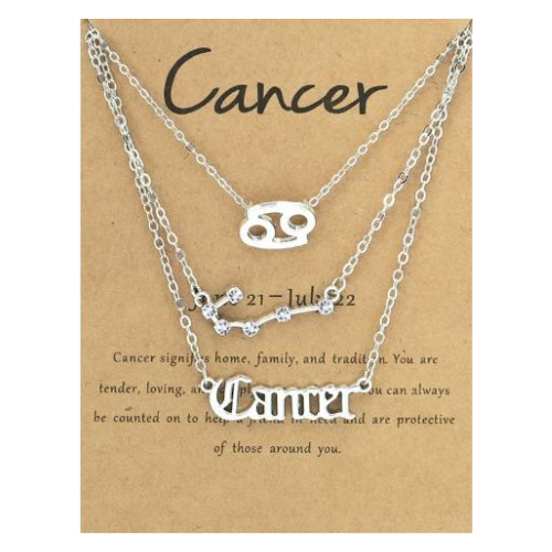 Cancer Necklace Sign Silver