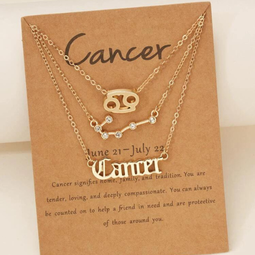 Cancer Necklace Sign Golden