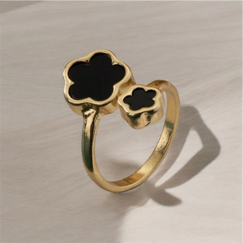 Golden Ring Black Flower