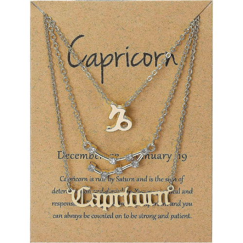 Capricorn Necklace Sign Golden