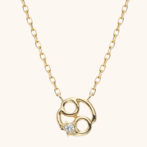 Golden Necklace Zodiac Cancer