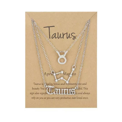 Taurus Necklace Sign Silver