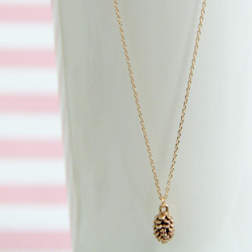 Golden Pine Cone Necklace