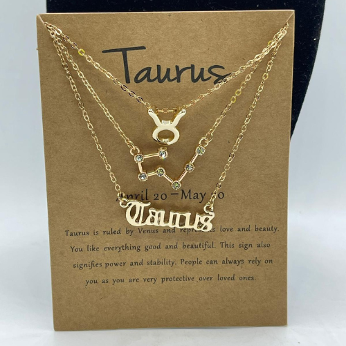 Taurus Necklace Sign Golden