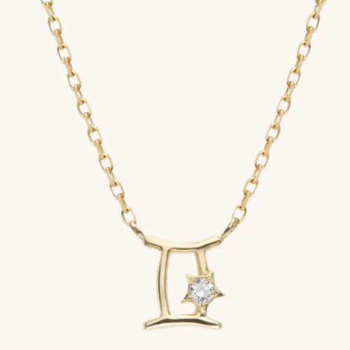 Golden Necklace Zodiac Gemini