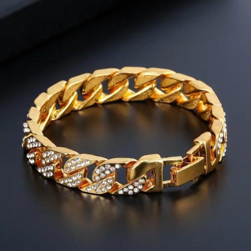 Bracelet Gold Chain and Zircon