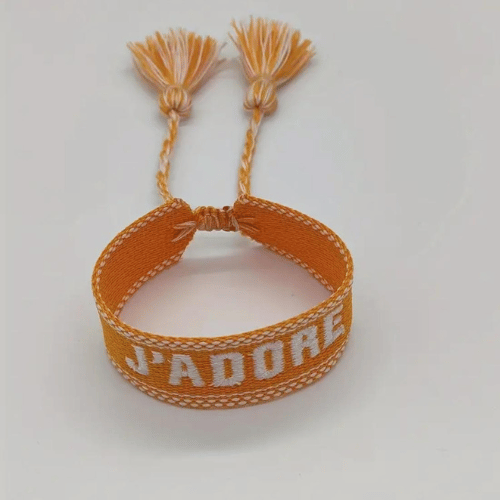 Bracciale J'ADORE Fatto a Mano Regolabile Colore Arancione