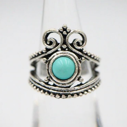 Silver Ring Design Blue Stone